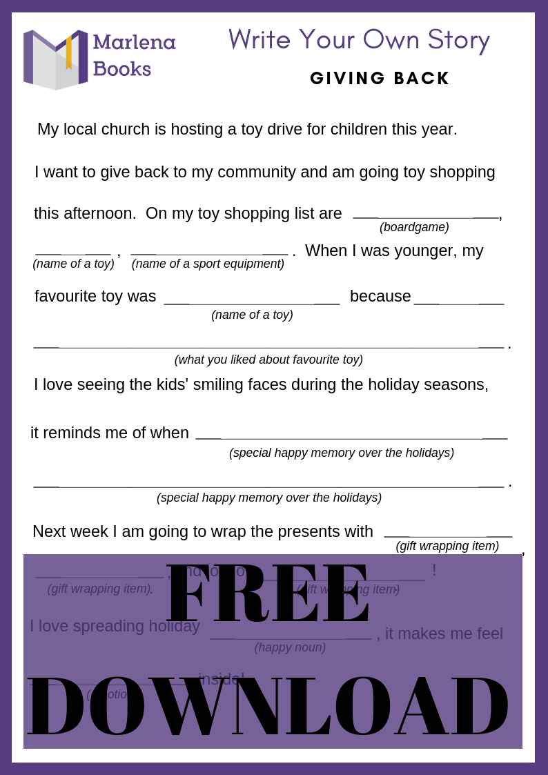 Giving Back Mad Lib Free Download!