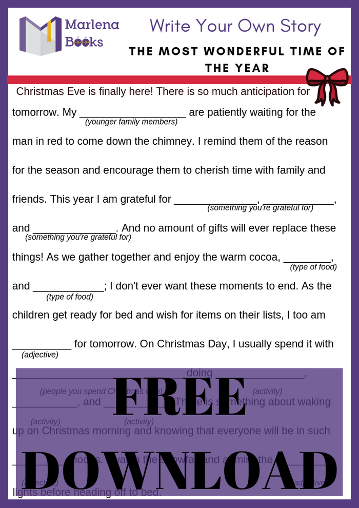The Most Wonderful Time of the Year Mad Lib Free Download!