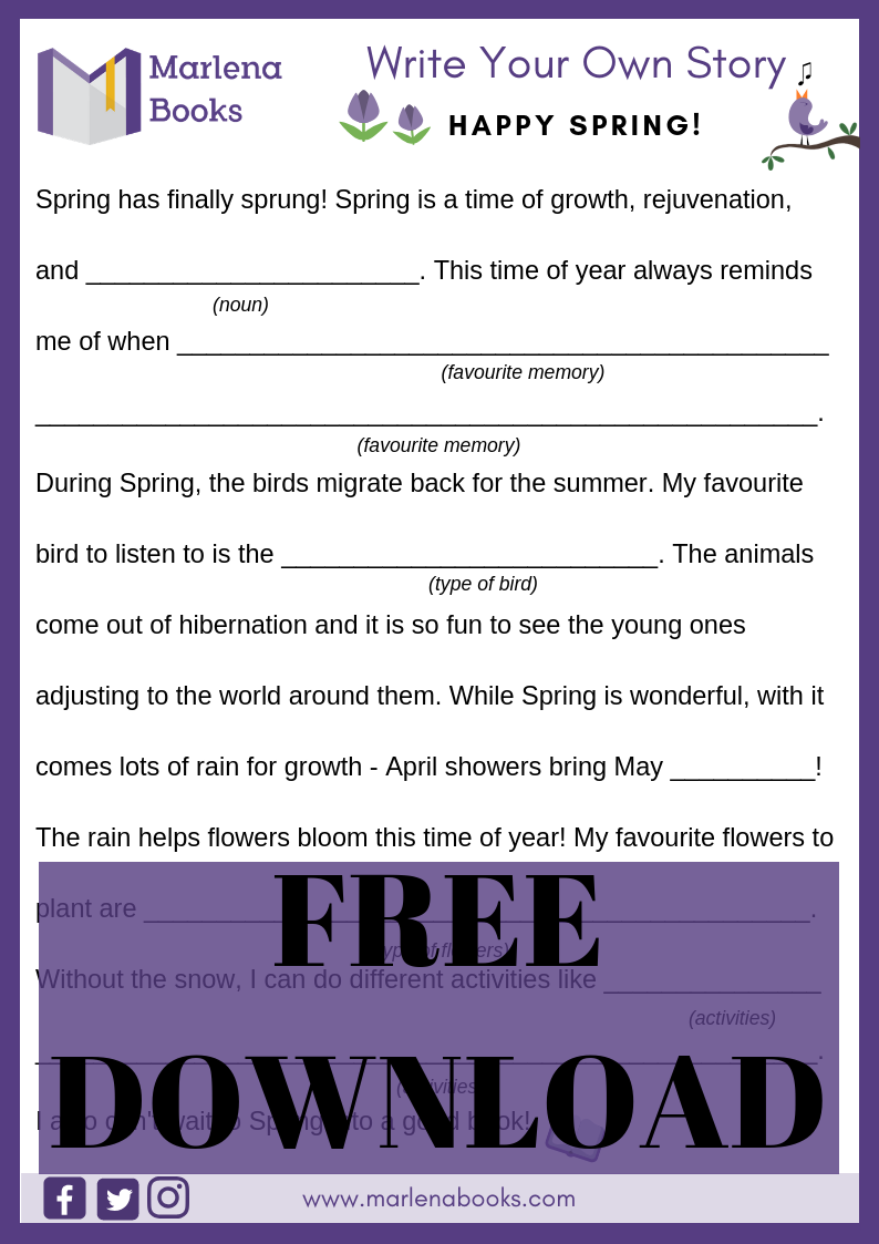 Spring has Sprung Mad Lib - Free Download!