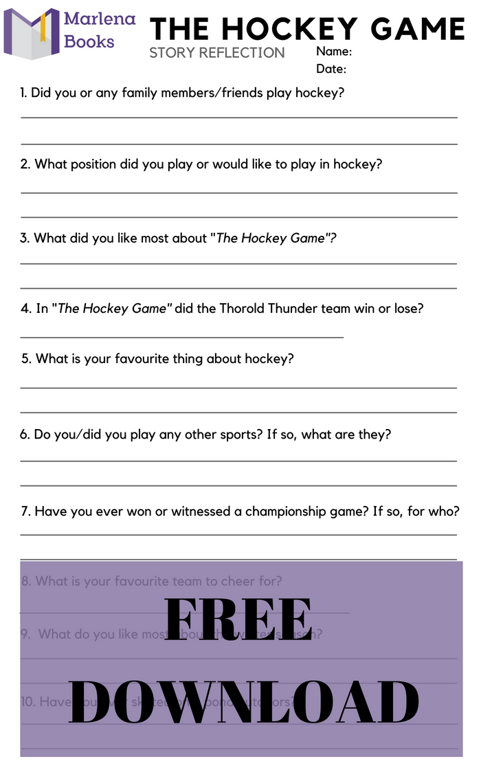 The Hockey Game Story Reflection free download!