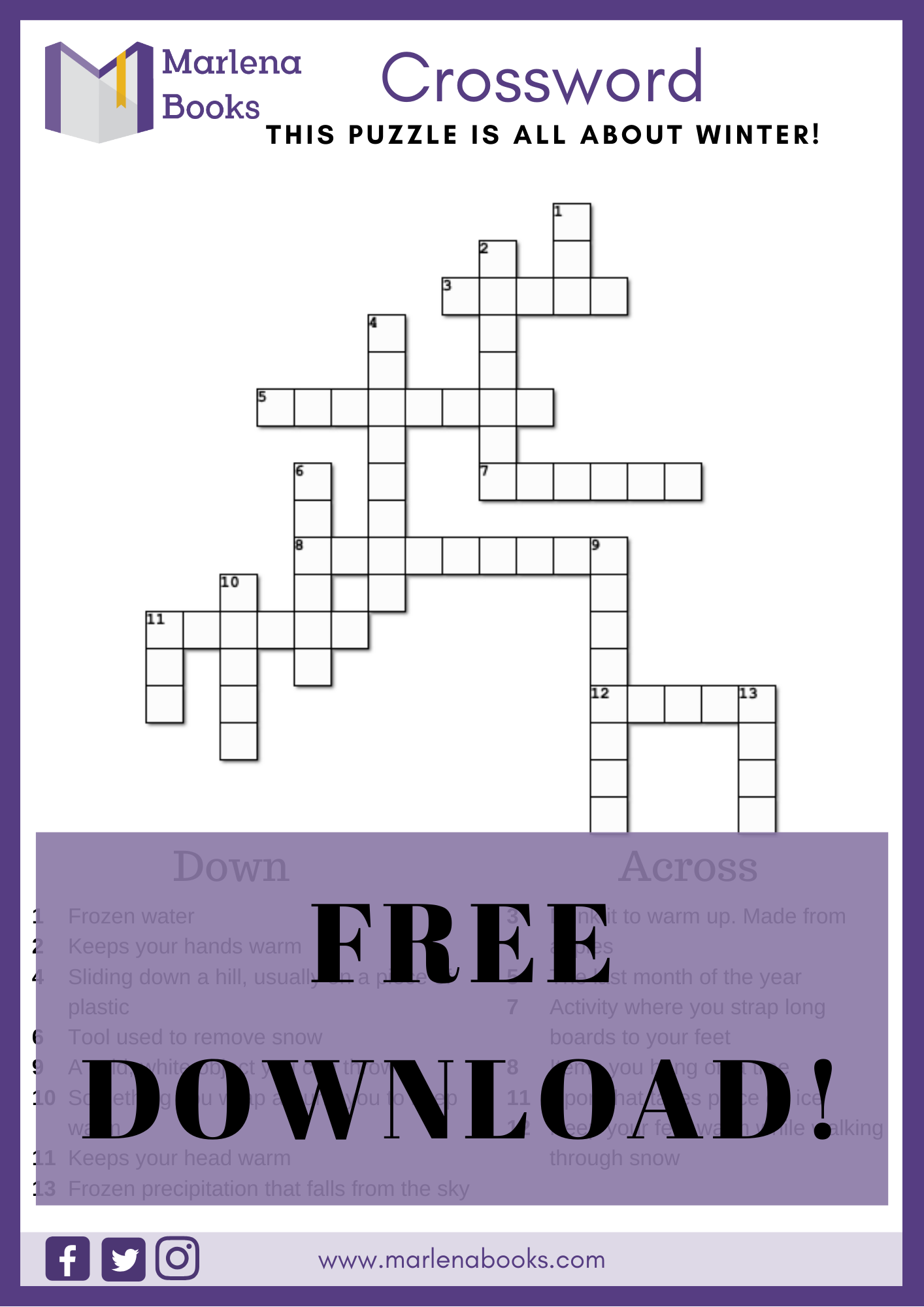 Winter Crossword Free Download!